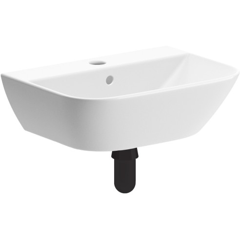 Carvina 450x320mm 1TH Cloakroom Basin & Black Bottle Trap |