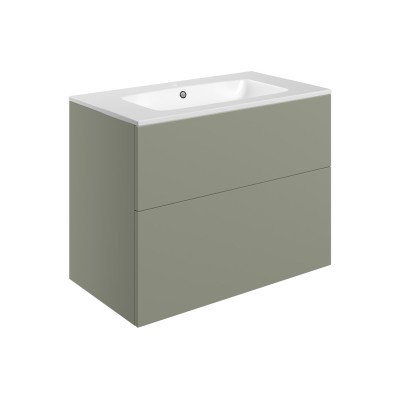 Sintra 815mm Wall Hung 2 Drawer Basin Unit & 1TH Basin - Mat