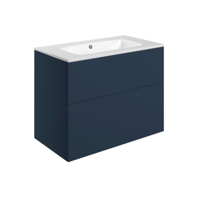 Sintra 815mm Wall Hung 2 Drawer Basin Unit & 1TH Basin - Mat