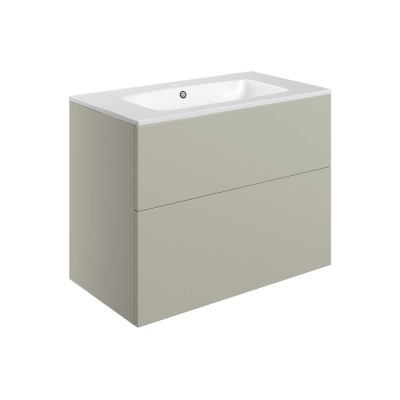 Sintra 815mm Wall Hung 2 Drawer Basin Unit & 1TH Basin - Mat