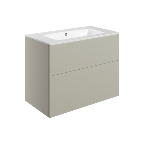 Sintra 815mm Wall Hung 2 Drawer Basin Unit & 1TH Basin - Mat