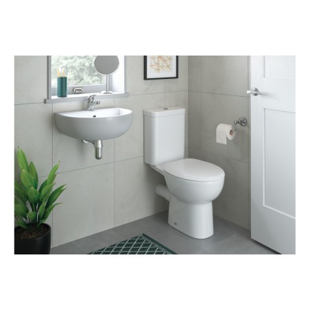 Terasso 450x400mm 1TH Cloakroom Basin & Black Bottle Trap |