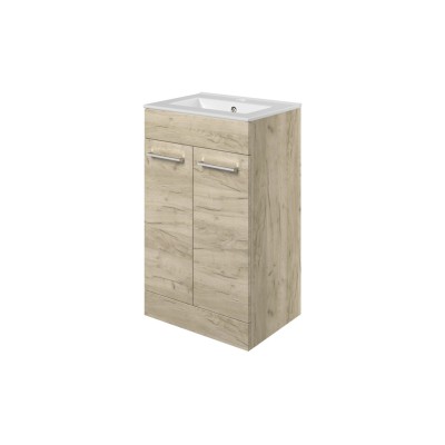 Valbom 510mm Floor Standing 2 Door Basin Unit & 1TH Thin Edg 2