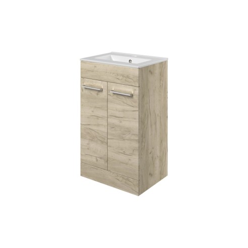 Valbom 510mm Floor Standing 2 Door Basin Unit & 1TH Thin Edg