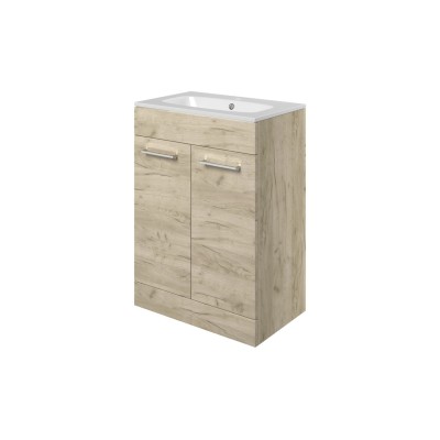 Valbom 610mm Floor Standing 2 Door Basin Unit & 1TH Thin Edg 2