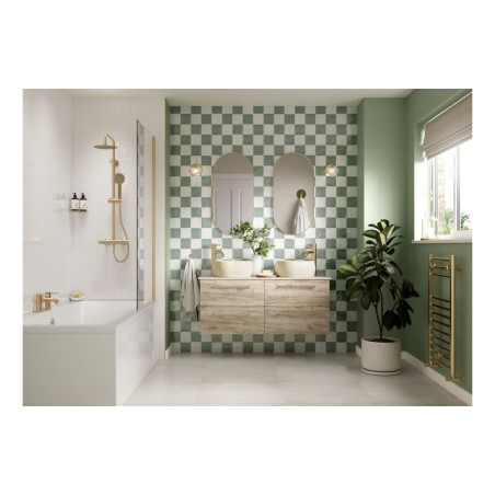 Valbom 610mm Floor Standing 2 Door Basin Unit & 1TH Thin Edg