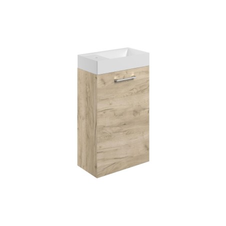 Valbom 410mm Wall Hung 1 Door Basin Unit & 1TH Basin - Oak |