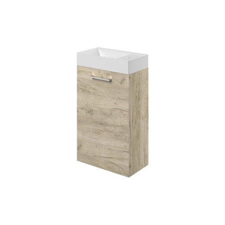 Valbom 410mm Wall Hung 1 Door Basin Unit & 1TH Basin - Oak |
