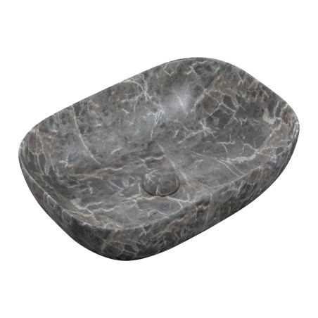 Amon 460x330mm Ceramic Washbowl - Grey Marble Effect | Basin