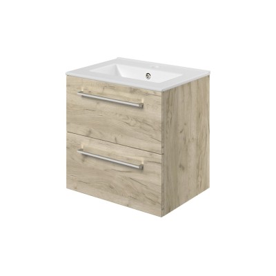Valbom 510mm Wall Hung 2 Drawer Basin Unit & 1TH Thin Edge B 2
