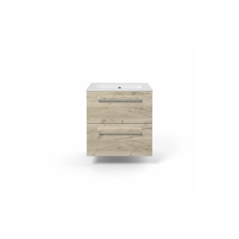 Valbom 510mm Wall Hung 2 Drawer Basin Unit & 1TH Thin Edge B