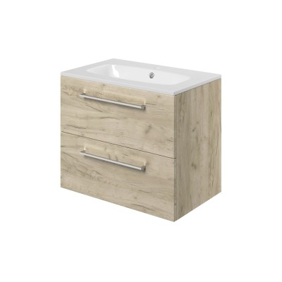 Valbom 610mm Wall Hung 2 Drawer Basin Unit & 1TH Thin Edge B