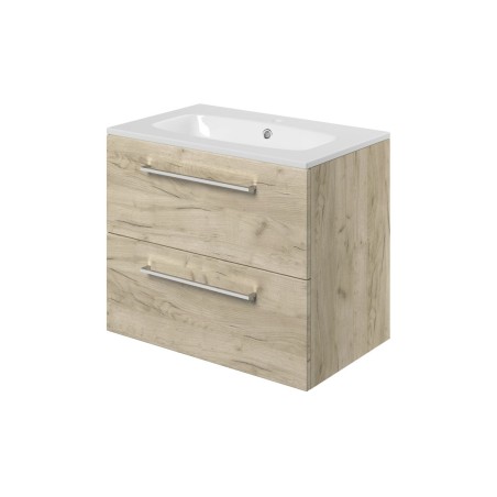 Valbom 610mm Wall Hung 2 Drawer Basin Unit & 1TH Thin Edge B