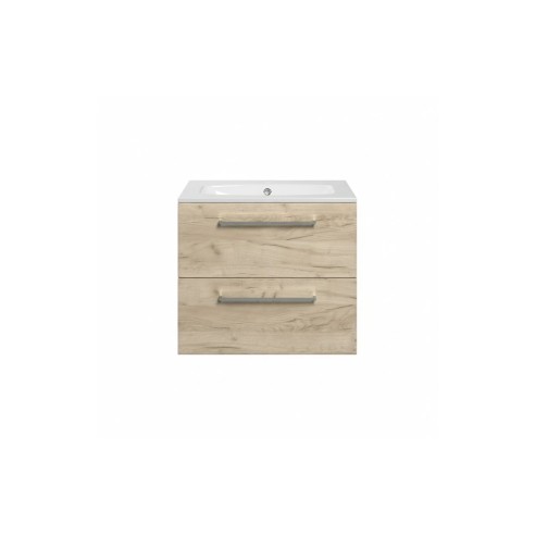 Valbom 610mm Wall Hung 2 Drawer Basin Unit & 1TH Thin Edge B