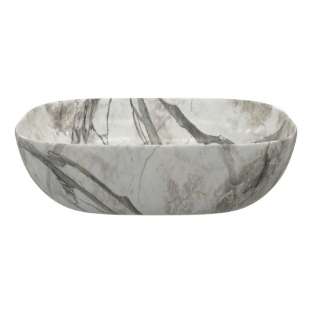 Amon 460x330mm Ceramic Washbowl - White Marble Effect | Basi