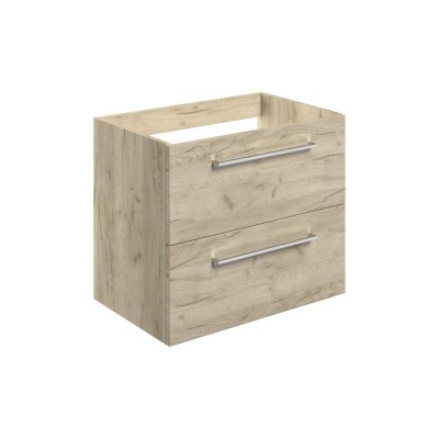 Valbom 590mm Wall Hung 2 Drawer Basin Unit (No Top) - Oak |