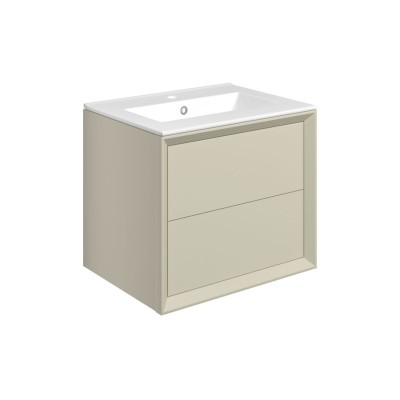 Porto 610mm Wall Hung 2 Drawer Basin Unit & 1TH Thin Edge Ba