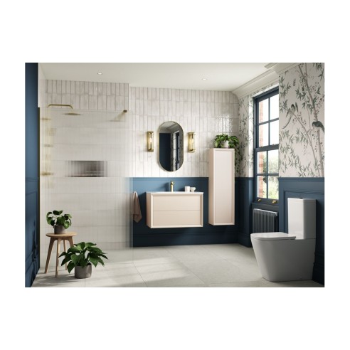 Porto 610mm Wall Hung 2 Drawer Basin Unit & 1TH Thin Edge Ba