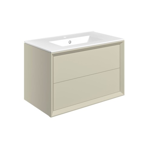 Porto 810mm Wall Hung 2 Drawer Basin Unit & 1TH Thin Edge Ba