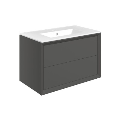 Porto 810mm Wall Hung 2 Drawer Basin Unit & 1TH Thin Edge Ba