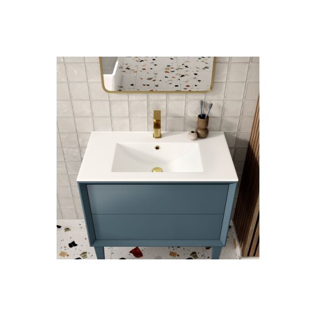 Porto 810mm Wall Hung 2 Drawer Basin Unit & 1TH Thin Edge Ba