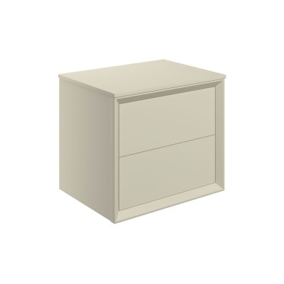 Porto 610mm Wall Hung 2 Drawer Basin Unit & Top - Matt Cotto