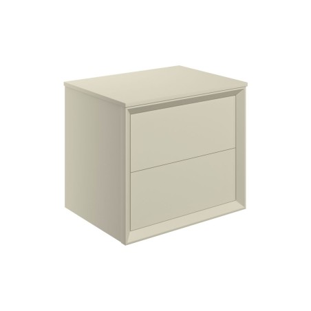 Porto 610mm Wall Hung 2 Drawer Basin Unit & Top - Matt Cotto
