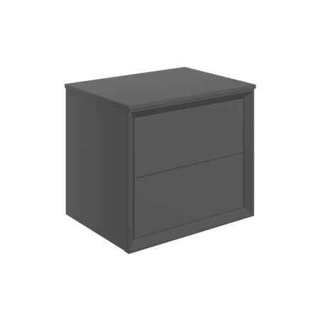 Porto 610mm Wall Hung 2 Drawer Basin Unit & Top - Matt Clay