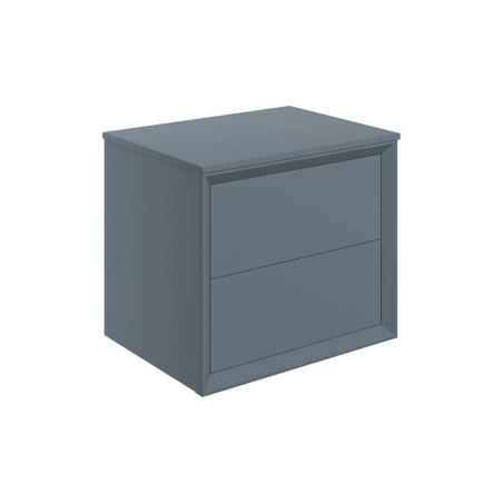 Porto 610mm Wall Hung 2 Drawer Basin Unit & Top - Matt Storm