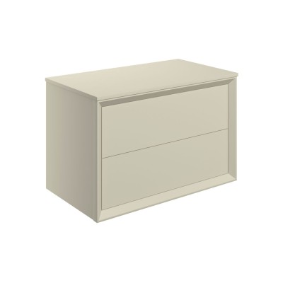 Porto 810mm Wall Hung 2 Drawer Basin Unit & Top - Matt Cotto