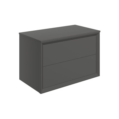 Porto 810mm Wall Hung 2 Drawer Basin Unit & Top - Matt Clay