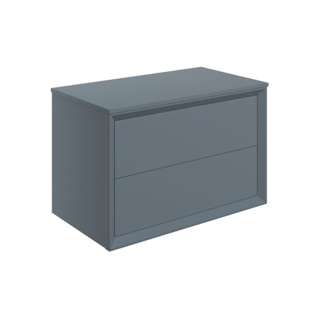 Porto 810mm Wall Hung 2 Drawer Basin Unit & Top - Matt Storm