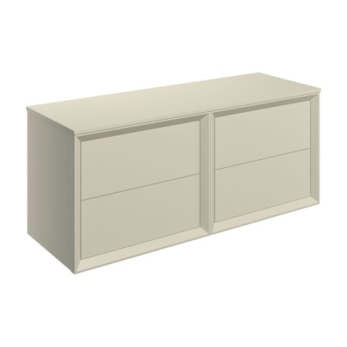 Porto 1210mm Wall Hung 4 Drawer Basin Unit Run & Top - Matt