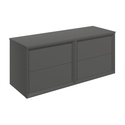Porto 1210mm Wall Hung 4 Drawer Basin Unit Run & Top - Matt