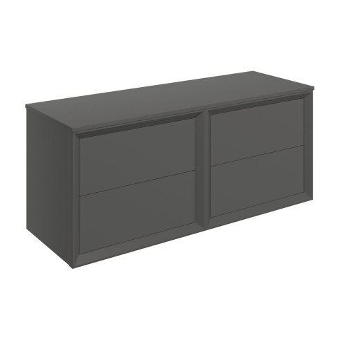 Porto 1210mm Wall Hung 4 Drawer Basin Unit Run & Top - Matt