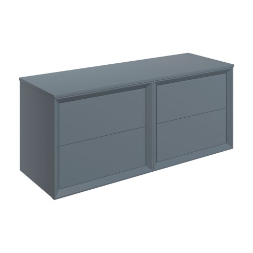 Porto 1210mm Wall Hung 4 Drawer Basin Unit Run & Top - Matt