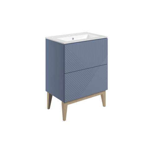 Lisbon 615mm Floor Standing 2 Drawer Basin Unit & Basin - Ma