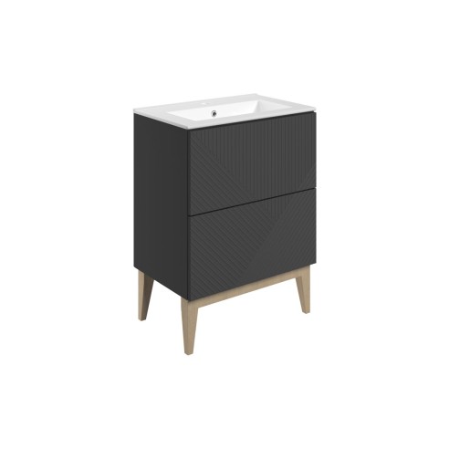 Lisbon 615mm Floor Standing 2 Drawer Basin Unit & Basin - Ma