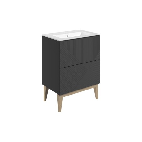Lisbon 615mm Floor Standing 2 Drawer Basin Unit & Basin - Ma