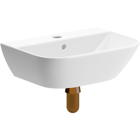 Carvina 450x320mm 1TH Cloakroom Basin & Brushed Bronze Bottl