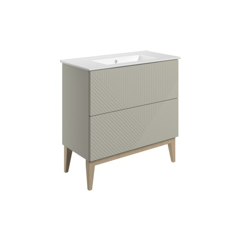 Lisbon 815mm Floor Standing 2 Drawer Basin Unit & Basin - Ma