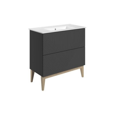Lisbon 815mm Floor Standing 2 Drawer Basin Unit & Basin - Ma