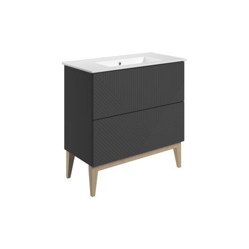 Lisbon 815mm Floor Standing 2 Drawer Basin Unit & Basin - Ma