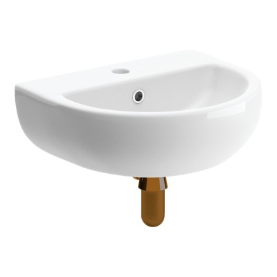 Terasso 450x400mm 1TH Cloakroom Basin & Brushed Bronze Bottl