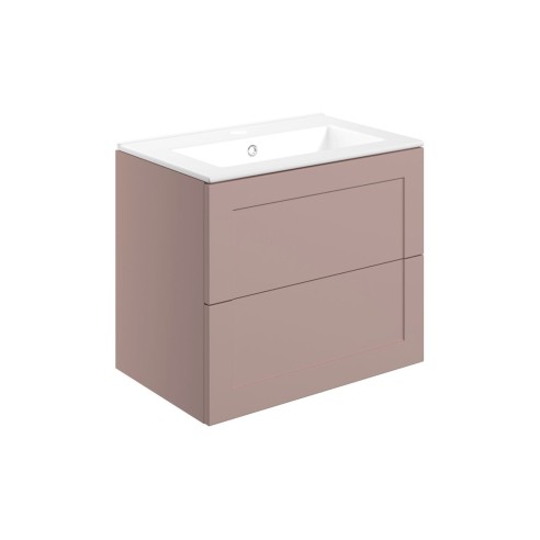 Marvao 615mm Wall Hung 2 Drawer Basin Unit & Basin - Matt Pe