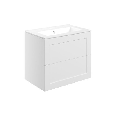 Marvao 615mm Wall Hung 2 Drawer Basin Unit & Basin - Matt Wh