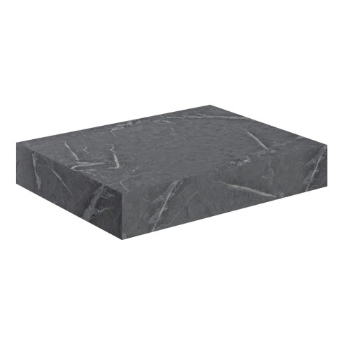 Nazare 600mm Wall Hung Grey Marble Basin Shelf & Brushed Bro