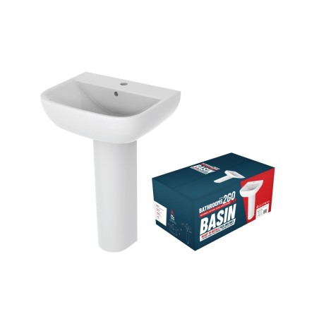 //2Go 1TH Basin & Full Pedestal | Basins | BathroomKing