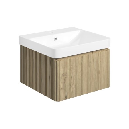Castello 500mm Wall Hung 1 Drawer Basin Unit & Basin - Textu