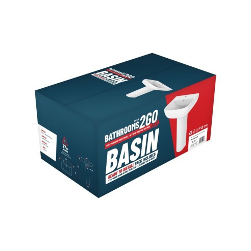 //2Go 1TH Basin & Full Pedestal | Basins | BathroomKing